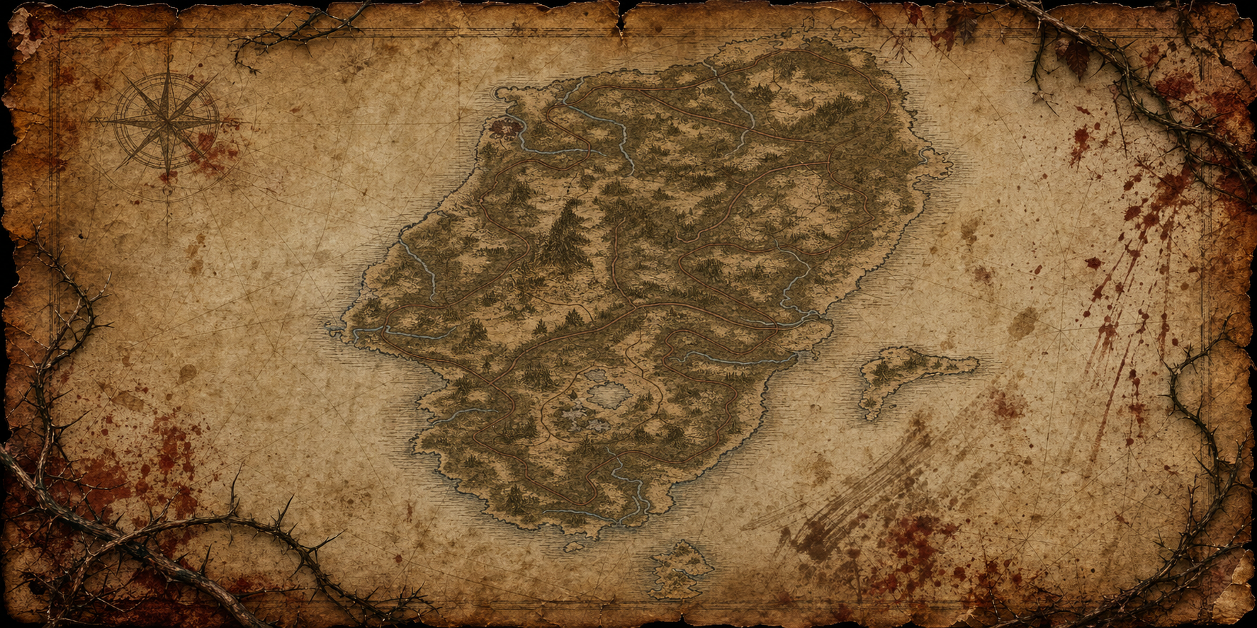 Carte au tresor realiste de la map Guada
